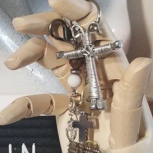 Key Chain Upcycled Boho Artisan Purse Bookbag OOAK